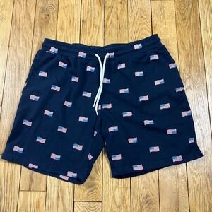 IML Shorts Navy Blue American Flag Print Athletic Lounge Size M